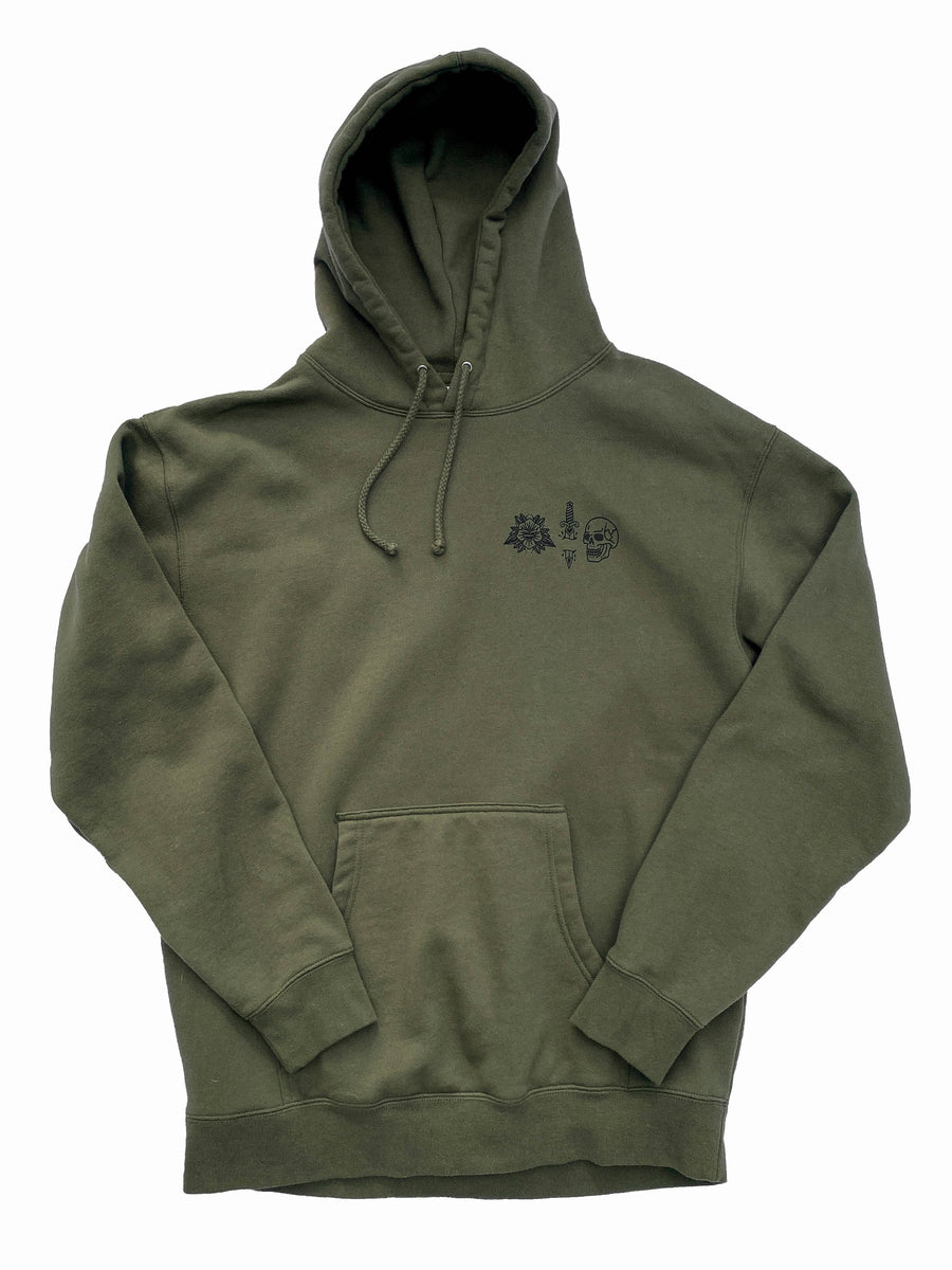 Olive green pullover hoodie